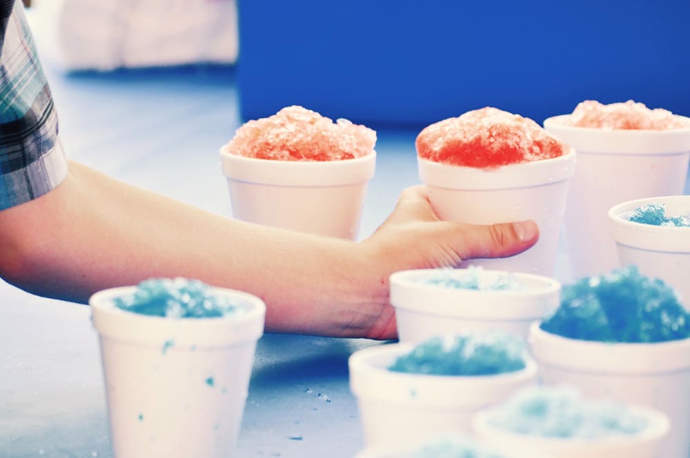A Blue And Red Snowcones